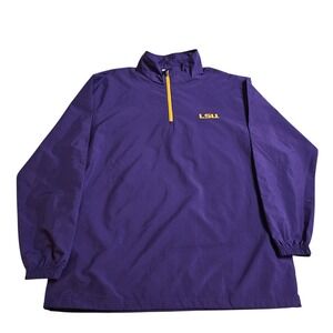 LSU Pullover Purple‎ Large Windbreaker Jacket Lightweight Section 101 NCAA